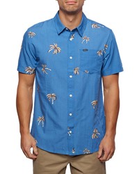 O'Neill Tropo Palms Short Sleeve Button Up Shirt In Pacific At Nordstrom