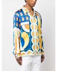 Casablanca Paysage Long Sleeve Silk Shirt