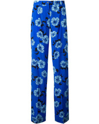 Blue Print Silk Pants