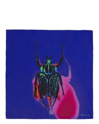 Paul Smith Blue Silk Photographic Beetle Pocket Square