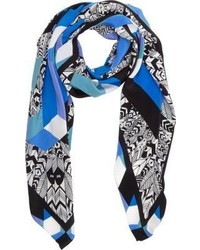 Forget Me Not Silk Scarf Blue