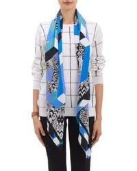 Forget Me Not Silk Scarf Blue
