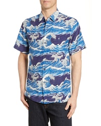 Tori Richard Hokusai Short Sleeve Button Up Shirt