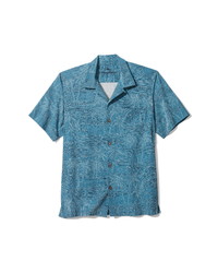 Tommy Bahama Jumping Marlin Silk Short Sleeve Button Up Shirt