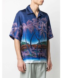 Casablanca Tropical Print Silk Shirt