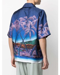 Casablanca Tropical Print Silk Shirt