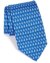 Blue Print Silk Tie