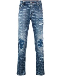 Philipp Plein Logo Print Skinny Jeans