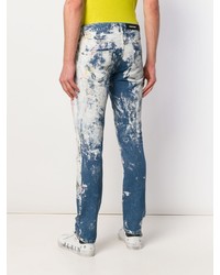 Philipp Plein Painted Super Straight Cut Jeans