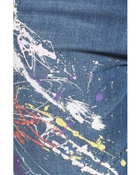 Melissa McCarthy Seven7 Blunder Splatter Print Roll Cuff Stretch Skinny Jeans