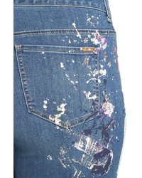 Melissa McCarthy Seven7 Blunder Splatter Print Roll Cuff Stretch Skinny Jeans