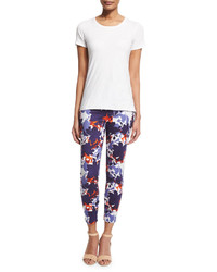 7 For All Mankind Floral Shadows Cropped Skinny Pants