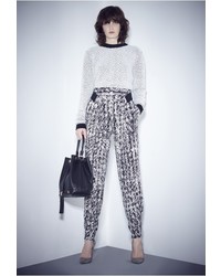Milly Scribble Print Cady Origami Pant