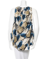 Hache Sleeveless Abstract Print Top