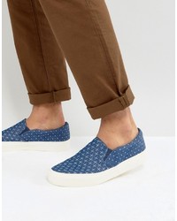 Blue Print Slip-on Sneakers