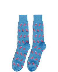 Ps By Paul Smith Blue And Pink Dinosaur Socks