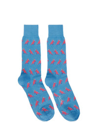 Ps By Paul Smith Blue And Pink Dinosaur Socks