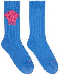Versace Blue Medusa Socks