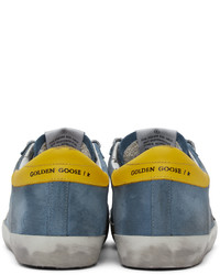Golden Goose Blue Suede Super Star Sneakers