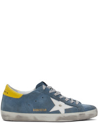 Golden Goose Blue Suede Super Star Sneakers