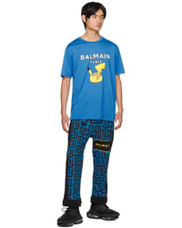 Balmain Black Blue Pokmon Edition Monogram Lounge Pants