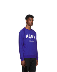 MSGM Blue Artist Logo Sweatshirt
