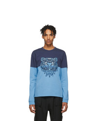Kenzo Blue Colorblock Tiger Sweatshirt