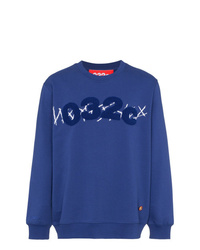 032c Blue Cotton Embroidered Sweatshirt