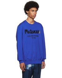 Alexander McQueen Blue Cotton Sweatshirt