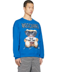Moschino Blue Mixed Teddy Bear Sweatshirt