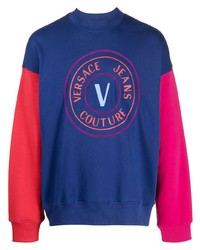 VERSACE JEANS COUTURE Logo Print Colour Block Sweatshirt
