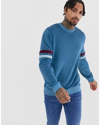 ASOS DESIGN Sweatshirt In Towelling With Contrast Sleeve Panels
