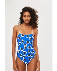 Topshop Circle Print Reversible Swimsuit