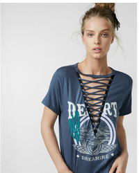Express Desert Dreaming Lace Up Graphic Tee