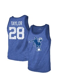 Majestic Threads Jonathan Taylor Heathered Royal Indianapolis Colts Name Number Tri Blend Tank Top