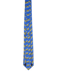 Mowalola Blue Yellow Logo Tie