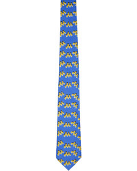 Mowalola Blue Yellow Logo Tie