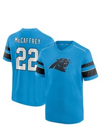 FANATICS Branded Christian Mccaffrey Blue Carolina Panthers Hashmark Name Number V Neck T Shirt