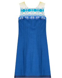 Blue Print Wool Dress