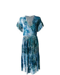 Blue Print Wrap Dress