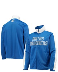 G-III SPORTS BY CARL BANKS Bluewhite Dallas Mavericks Zone Blitz Tricot Full Zip Track Jacket