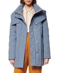 Andrew Marc Hooded Down Feather Cocoon Coat