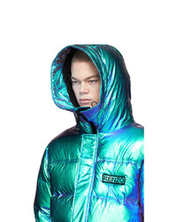 Kenzo Blue Limited Edition Holiday Down Hooded Quilted Jacket