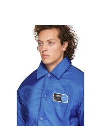 Prada Blue Nylon Logo Patch Jacket