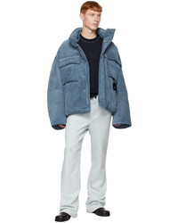 Wooyoungmi Blue Stand Collar Down Jacket