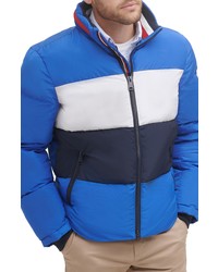 Tommy Hilfiger Colorblock Puffer Jacket In Blue At Nordstrom