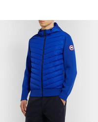 Canada Goose Hybridge Slim Fit Merino Wool And Quilted Nylon Hooded Down Jacket