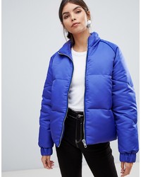 Y.a.s Zip Through Padded Jacket With Velvet Trim