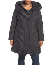 Gallery Plus Size Pillow Collar Quilted Walker Coat