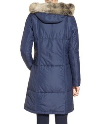 Barbour Icefield Faux Fur Trim Quilted Long Coat